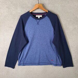 Tommy‎ Bahama Sweater Mens XL Blue Pullover Crew Neck Polyester Blend Sweatshirt